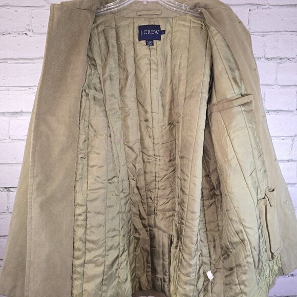 J CREW BARN STYLR JACKET SIZE LARGE DRAB GREEN LINED BUTTON-UP BARN COAT EUC - Picture 6 of 11